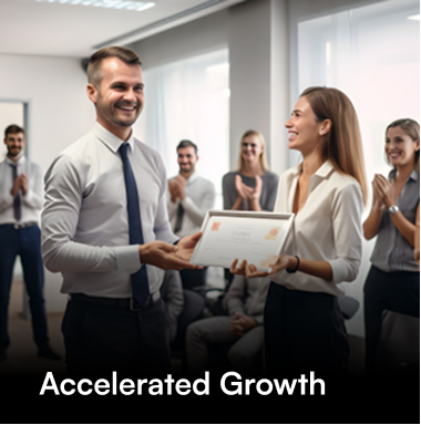 Professionals shaking hands in an office